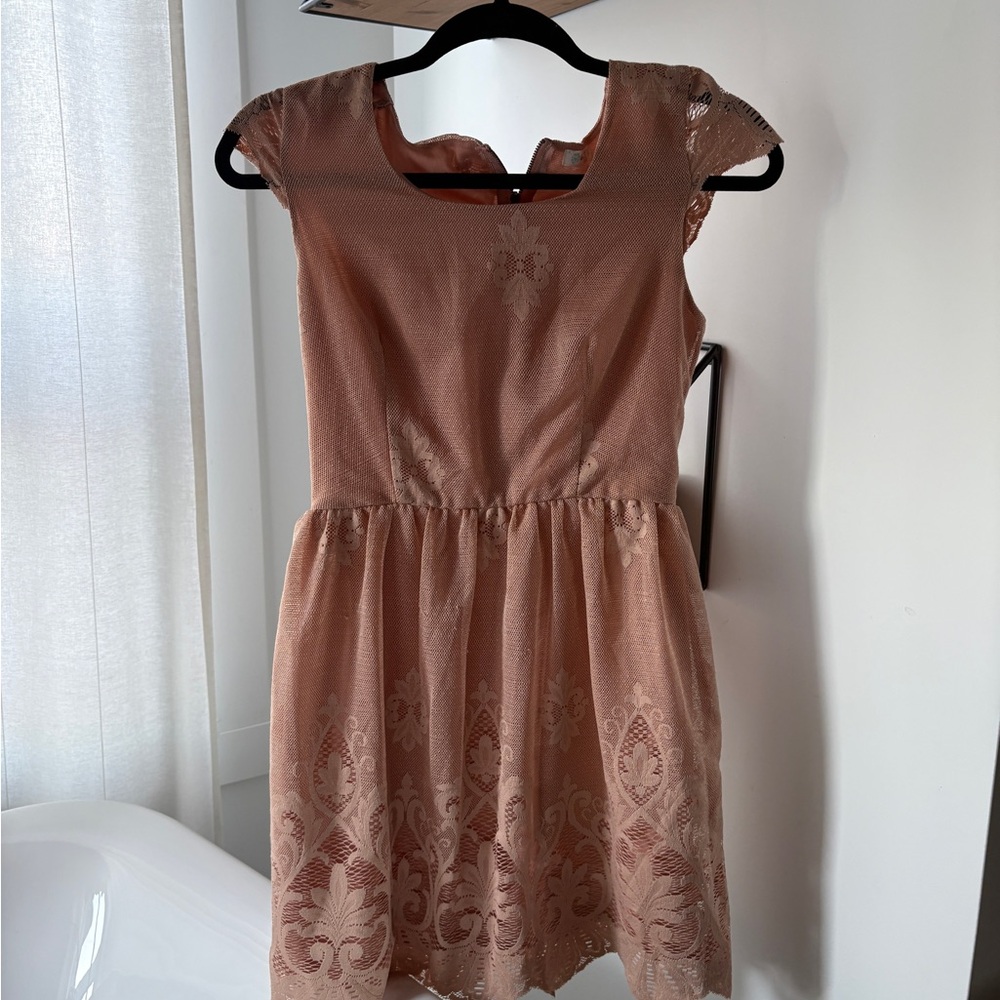 love, Fire Blush Lace Kids Dress